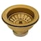 Ruvati Matte Gold Satin Brass Basket Strainer Drain Assembly for Thick Fireclay Sinks RVA1039GG - alternate 1